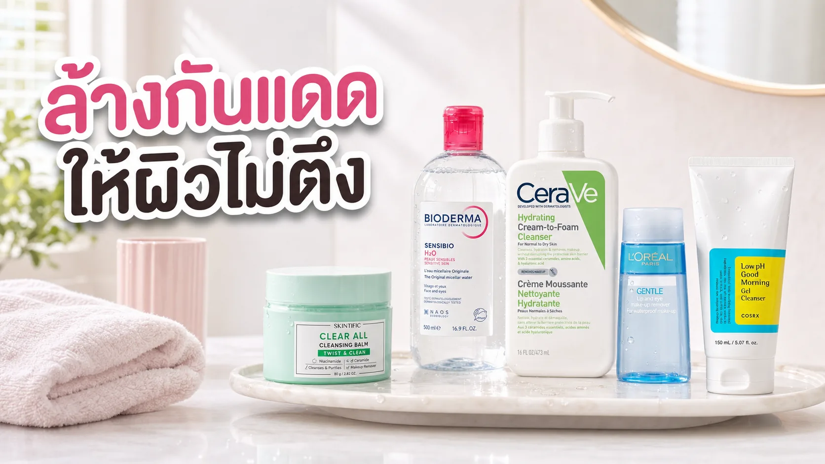 คลีนซิ่งล้างกันแดดกันน้ำ เลือกแบบไหนให้สะอาดไม่แห้งตึง