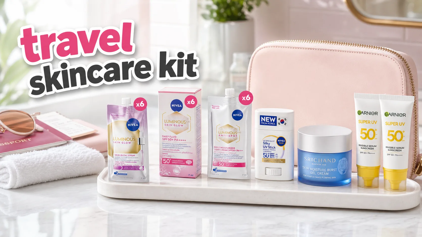 travel skincare kit ควรมีอะไรบ้าง จัดรูทีนพกพาให้ผิวไม่พังระหว่างเดินทาง