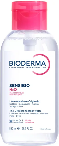 Bioderma Sensibio H2O 850 ml ไมเซล่าคลีนซิ่งวอเตอร์ สำหรับผิวแพ้ ระคายง่าย 850 มล. ฝาปั๊ม