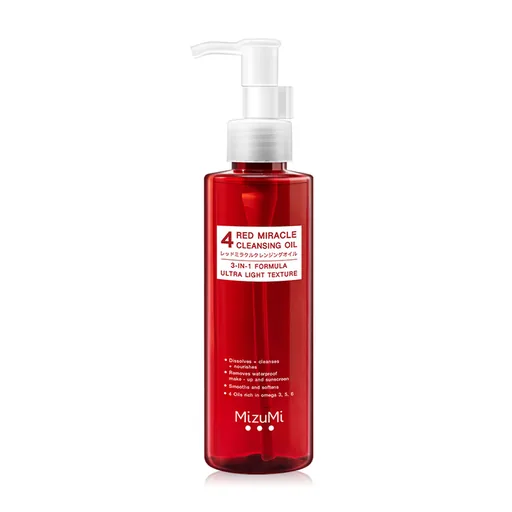 MizuMi 4 Red Miracle Cleansing Oil 150ml คลีนซิ่ง ออยล์ ล้างเครื่องสำอางกันน้ำ อ่อนโยน เนื้อบางเบา ผิวชุ่มชื้น แข็งแรง